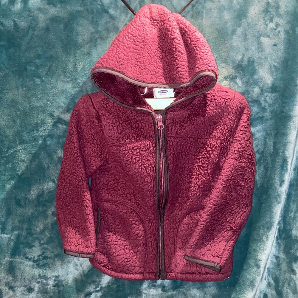 BUNDLE DISCOUNTS! Sz 3T Old Navy Dark Purple Sherpa Zip up Hoodie Girls